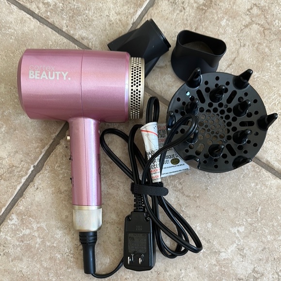 New Cortex Beauty Pink Hair Dryer with Attachments. Without box.